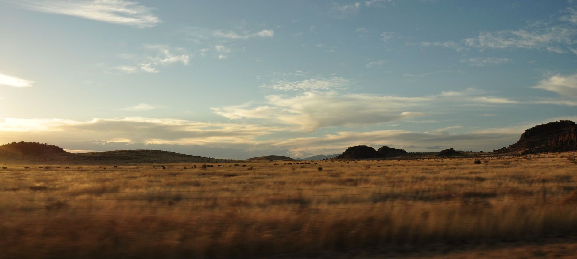 The plains outside Post at dusk
