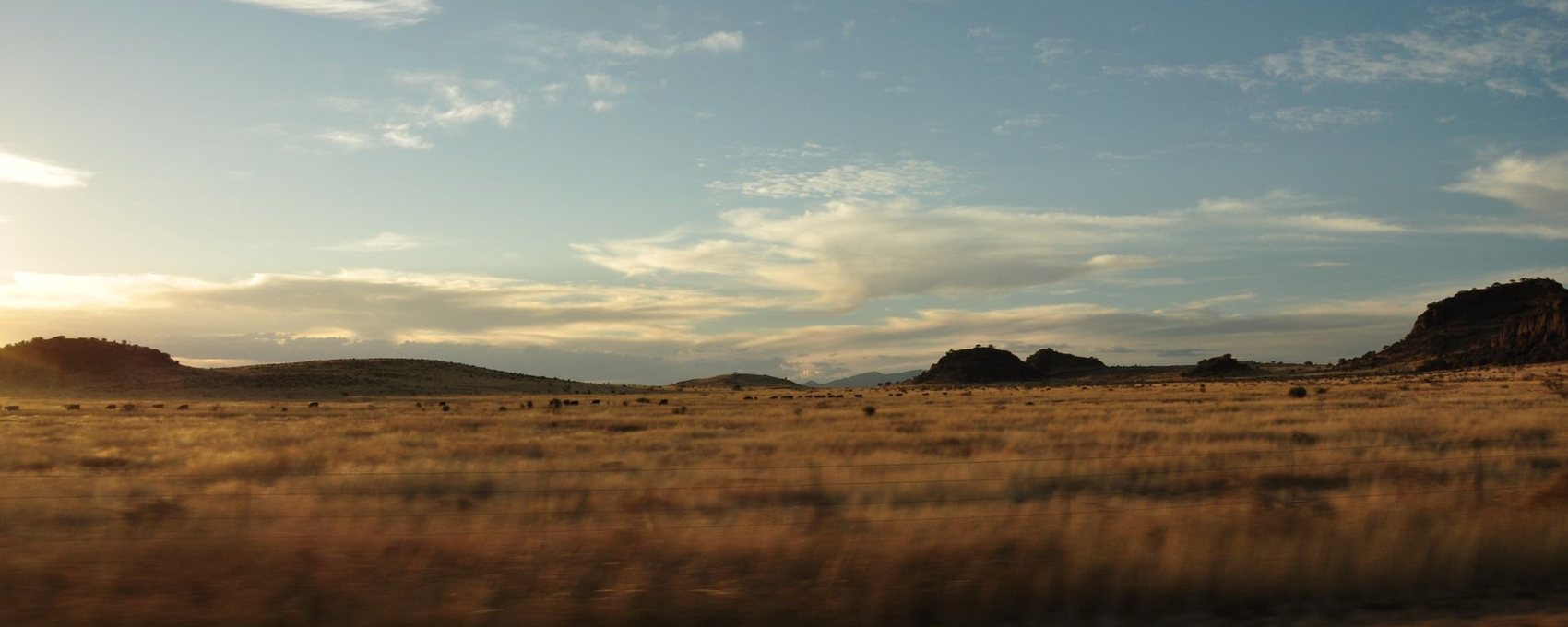 The plains outside Post at dusk