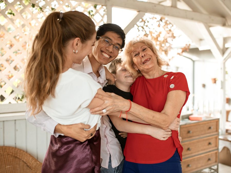 Three generations of one family together